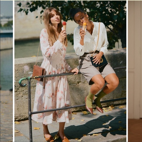 Simple Retro Giselle Tulip floral print midi Dress sz large L - Picture 4 of 13